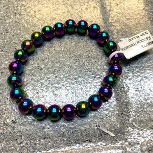 Metallic black iridescent stretch bracelet- NWT